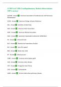 CCRP AACVPR Cardiopulmonary Rehab Abbreviations 100% correct