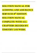 AUDITING AND ASSURANCE 8TH EDITION WITH ALL COMPLETE CHAPTERS 2023/2024