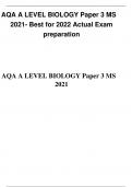 AQA A LEVEL BIOLOGY Paper 3 MS 2021 - Best for 2022 Actual Exam preparation