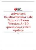 Advanced Cardiovascular Life Support Exam Version A (50 questions) 2023 update