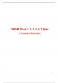 NR 507 Week 1 to 7 Quiz (2 Versions of Each Quiz) / NR507 Week 1 to 7 Quiz (2 Versions of Each Quiz) (Latest-2023/2024): Advanced Pathophysiology: Chamberlain College of Nursing 