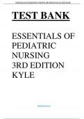 TEST BANK ESSENTIALS OF PEDIATRIC NURSING 3RD EDITION KYLE