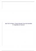 2023 NGN 49 Q&A | Mental Health (Form B) GRADED A+ Questions & Answers