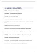 HCB CORPSMAN TEST 3 exam questions and complete  correct answers