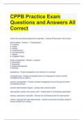 CPPB Practice Exam Questions and Answers All Correct 