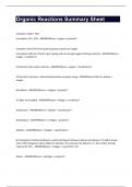 Organic Chemistry Reaction Summary Sheet, Cheat Sheet for Organic Chemistry BRAND NEW 2023/24