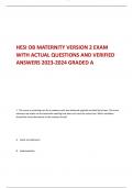  HESI OB MATERNITY VERSION 2 EXAM WITH ACTUAL QUESTIONS AND VERIFIED ANSWERS 2023-2024 GRADED A