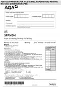 AQA AS SPANISH PAPER 1 LISTENING, READING AND WRITING MAY 2023 QUESTIONS PAPER