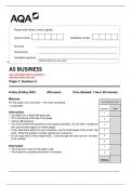 AQA AS BUSINESS PAPER 2 BUSINESS 2  QUESTION PAPER MAY 2023 