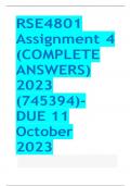 RSE4801 Assignment 4 (COMPLETE ANSWERS) 2023 (745394)- DUE 11 October 2023