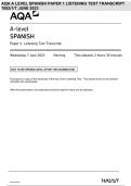 AQA A LEVEL SPANISH PAPER 1 LISTENING TEST TRANSCRIPT 7692/1/T JUNE 2023