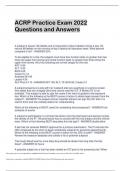 ACRP Practice Exam 2022  Questions and Answers