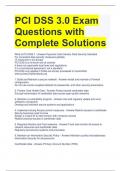 PCI DSS 3.0 Exam Questions with Complete Solutions 