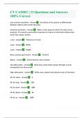 CT CAMRT | 33 Questions and Answers 100% Correct