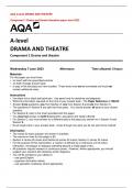 AQA A-level DRAMA AND THEATRE   Component 1 Drama and theatre Question paper June 2023
