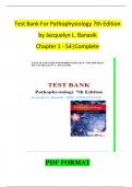 TEST BANK For Banasik, Pathophysiology 7th Edition, Verified Chapters 1 - 54, Complete Newest Version