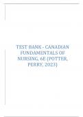 Test Bank for Canadian Fundamentals of Nursing 6th Edition Potter