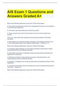 AIS Exam 1 Questions and Answers Graded A+