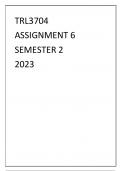 TRL3704 ASSIGNMENT 6 SEMESTER 2 2023