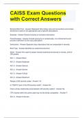 CAISS Exam Questions with Correct Answers 