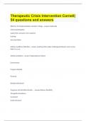 Therapeutic Crisis Intervention Cornell| 54 questions and answers