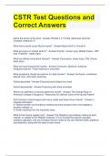 CSTR Test Questions and Correct Answers 