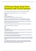 CSTR Exam Study Guide Part 4 Questions with Correct Answers 