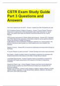 CSTR Exam Study Guide Part 3 Questions and Answers