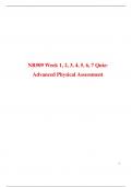 NR 509 Week 1 Quiz to Week 7 Quiz (Each Quiz 2 Versions) / NR509 Week 1 Quiz to Week 7 Quiz (Latest 2023/2024): Advanced Physical Assessment: Chamberlain College of Nursing 