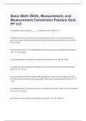 Basic Math Skills, Measurement, and Measurement Conversion Practice Quiz Questions With Correct Answers