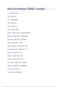 Unit Conversions TEAS 7 version Questions & Answers 2o23 Latest update.
