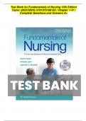 Test Bank for Fundamentals of Nursing 10th Edition Taylor (2023/2024)| 9781975168155 | Chapter 1-47 | Complete Questions and Answers A+