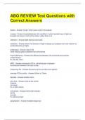 ABO REVIEW Test Questions with Correct Answers 