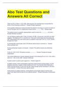 Abo Test Questions and Answers All Correct 