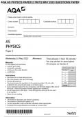 AQA AS PHYSICS PAPER 2 7407/2 MAY 2023 QUESTIONS PAPER