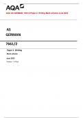 AQA AS GERMAN  7661/2 Paper 2  Writing Mark scheme June 2023