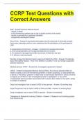 CCRP Test Questions with Correct Answers 