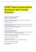 CCRP Patient Assessment Questions with Correct Answers 