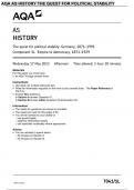 AQA AS HISTORY The quest for political stability: Germany, 1871–1991 Component 1L Empire to democracy, 1871–1929 7041/1L MAY 2023 QUESTIONS PAPER