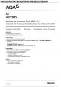 AQA AS HISTORY Revolution and dictatorship: Russia, 1917–1953 Component 2N The Russian Revolution and the Rise of Stalin, 1917–1929 7041/2N MAY 2023 QUESTIONS PAPER