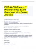 EMT AAOS Chapter 11 Pharmacology Exam Questions with Correct Answers 