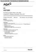 AQA AS HISTORY The Making of Modern Britain, 1951–2007 Component 2S Building a new Britain, 1951–1979 7041/2S MAY 2023 QUESTIONS PAPER