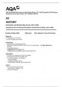 AQA AS HISTORY Revolution and dictatorship: Russia, 1917–1953 Component 2N The Russian  Revolution and the Rise of Stalin, 1917–1929 MAY 2023 QP