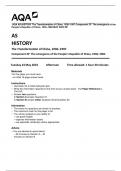 AQA AS HISTORY The Transformation of China, 1936–1997 Component 2P  The emergence of the  People’s Republic of China, 1936–1962 MAY 2023 QP 