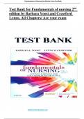 COMPLETE TRINITY A+ TEST BANK For Fundamentals of Nursing Active Learning for Collaborative Practice 2nd and 3rd Edition by Barbara L.Yoost B.,& Lynner Crawford, All Chapters 1-42,/Newest Version 2023-NCLEX NGN Study Materials Included