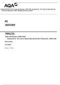 AQA AS HISTORY 7041/2L  Italy and Fascism, c1900–1945  Component 2L  The crisis of Liberal Italy and  the Rise of Mussolini, c1900–1926 Mark scheme June 2023 