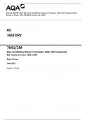 AQA AS HISTORY 7041/2M  Wars and Welfare: Britain in Transition, 1906–1957 Component 2M  Society in Crisis, 1906–1929 Mark scheme June 2023