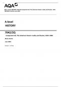 Bundle: AQA A-level HISTORY 7042/2Q Component 2Q The American Dream: reality and illusion, 1945 -1980 Question Paper and Mark scheme June 2023