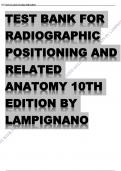 Test Bank for Bontragers Textbook of Radiographic Positioning and Related Anatomy 10th Edition by Lampignano.