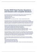 Evolve HESI Peds Practice Questions and Answers with Complete Solutions 